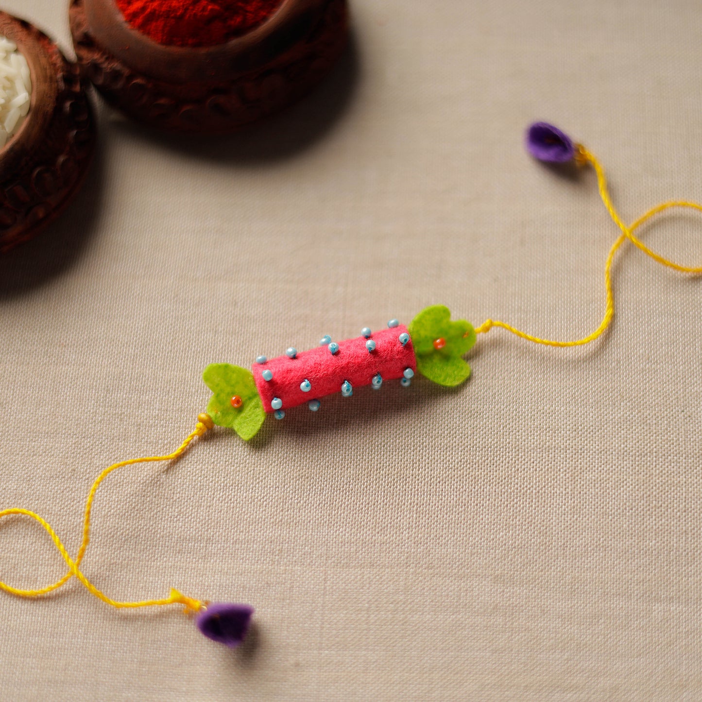 Candy - Hand Embroidered & Felt Work Kids Rakhi 117