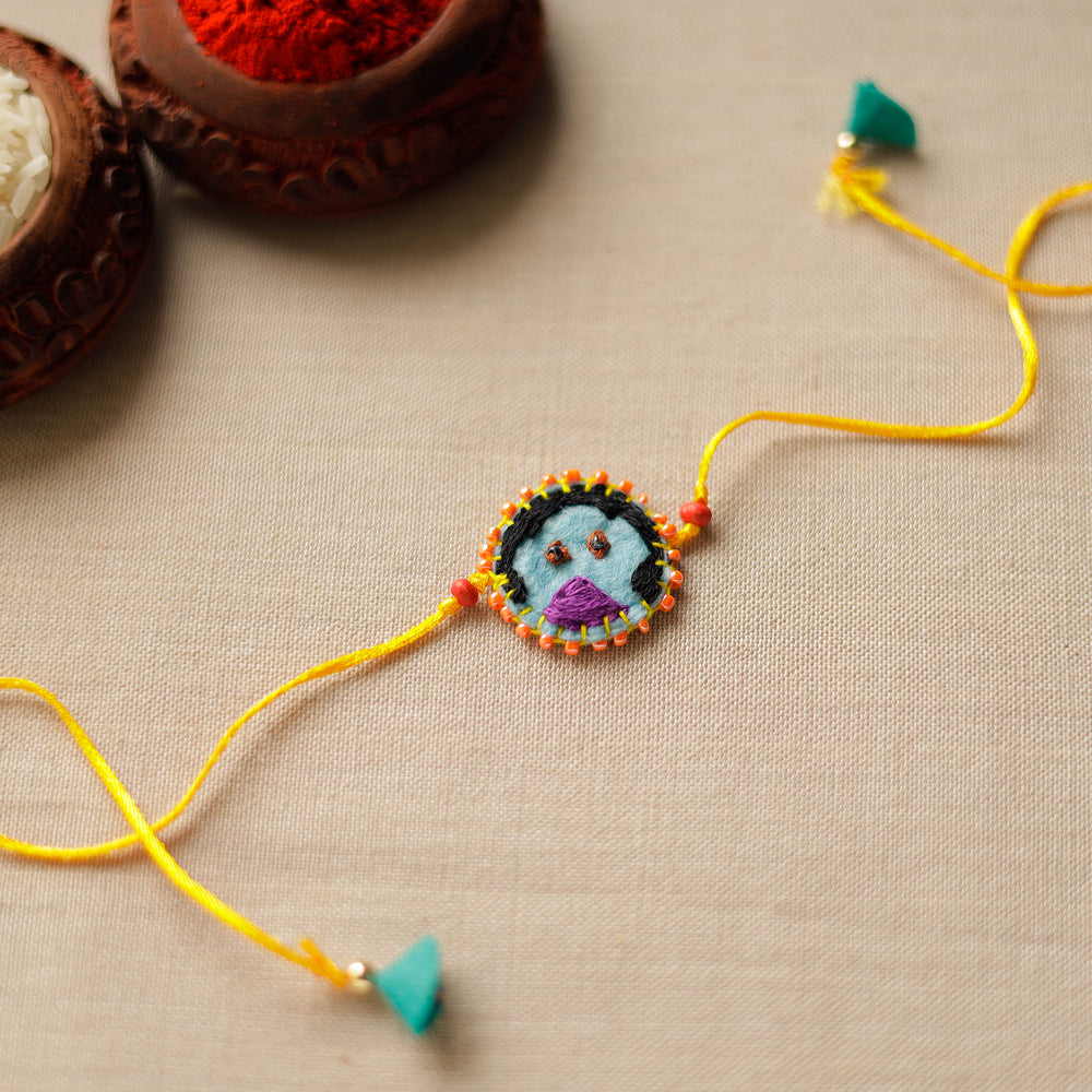 Hand Embroidered & Felt Work Kids Beadwork Boy Rakhi 122