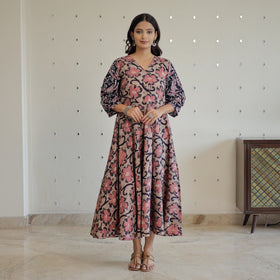  Hand Batik Printed Cotton Flared Dress 06 