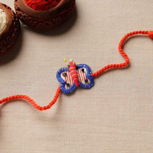 Butterfly - Upcycled Thread & Beadwork Kids Rakhi by Jan Sandesh 146