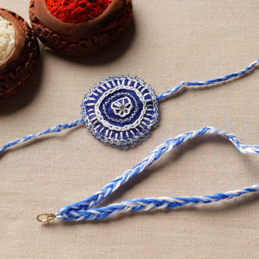 Beads & Thread Embroidered Reusable Rakhi by Neeli Titlee 69