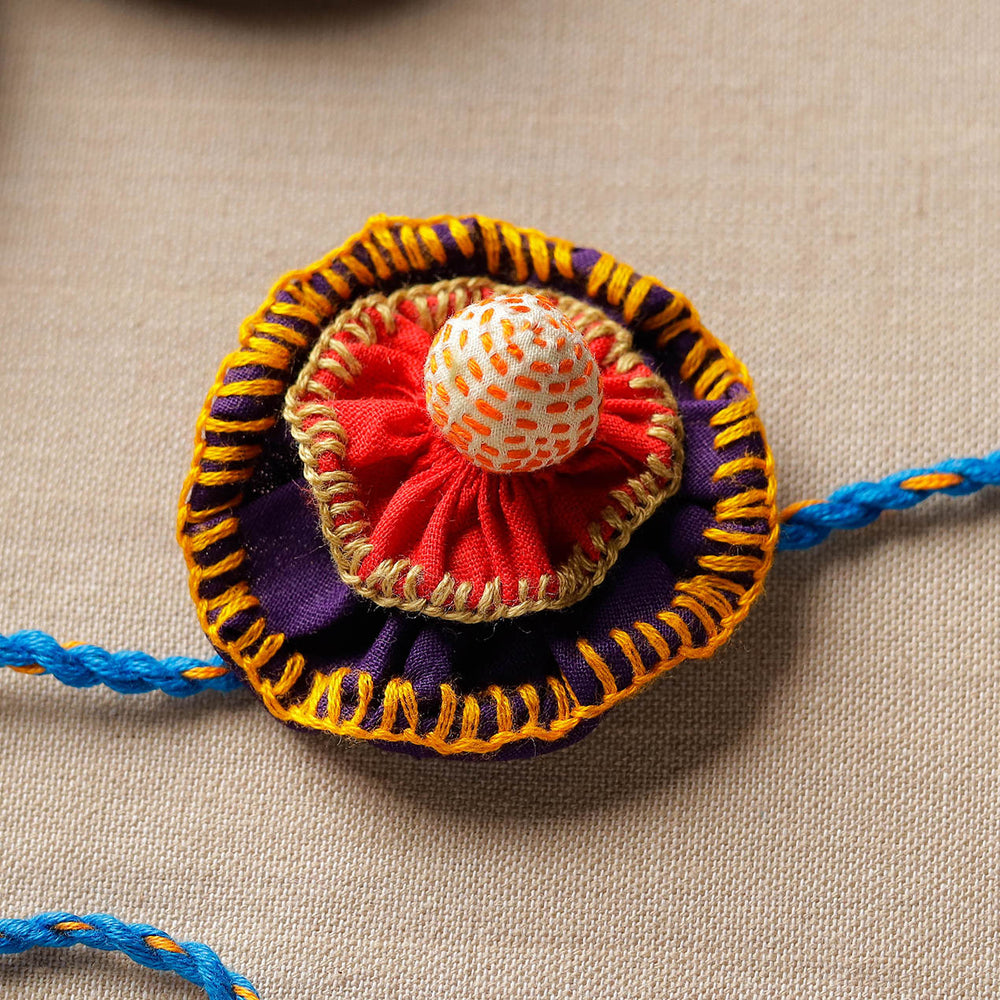 Kantha Embroidery Beadwork Rakhi