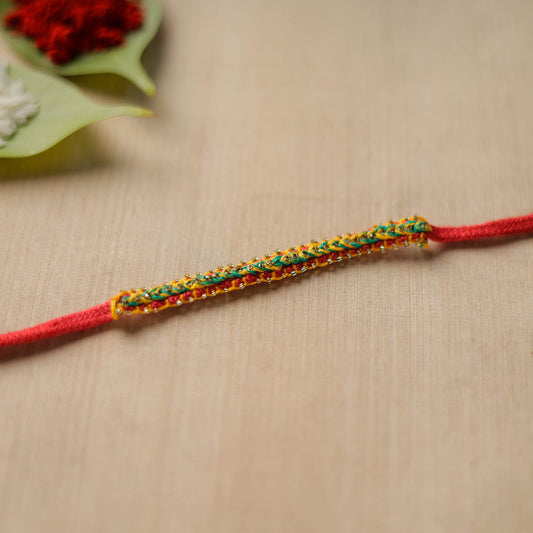 Hand Embroidered Beadwork Multi Chain Stitch Rakhi 199