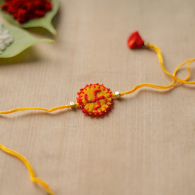Buy Hand Embroidered Felt Work & Beadwork Om Rakhi 204 Online at iTokri.com