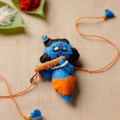 Buy Hand Embroidered Felt Work Bal krishna Rakhi 148 Online at iTokri.com