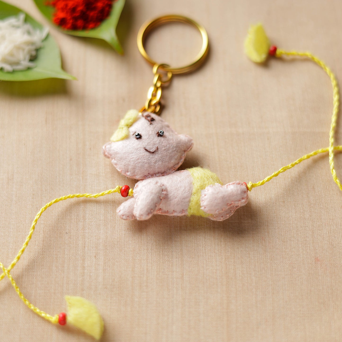 Buy Hand Embroidered Felt Work Bal krishna Rakhi 152 