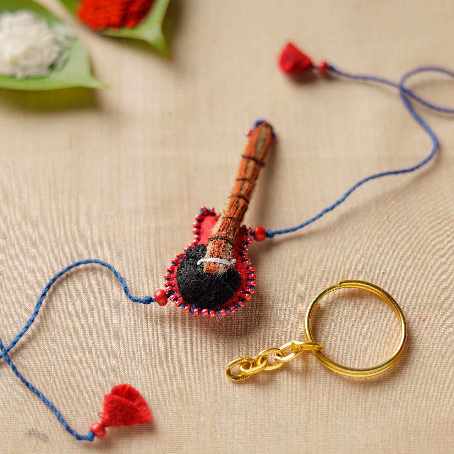 Guitar - Hand Embroidered Felt Rakhi for Kids 24