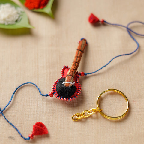 Hand Embroidered Felt Work Guitar Kids Rakhi 164