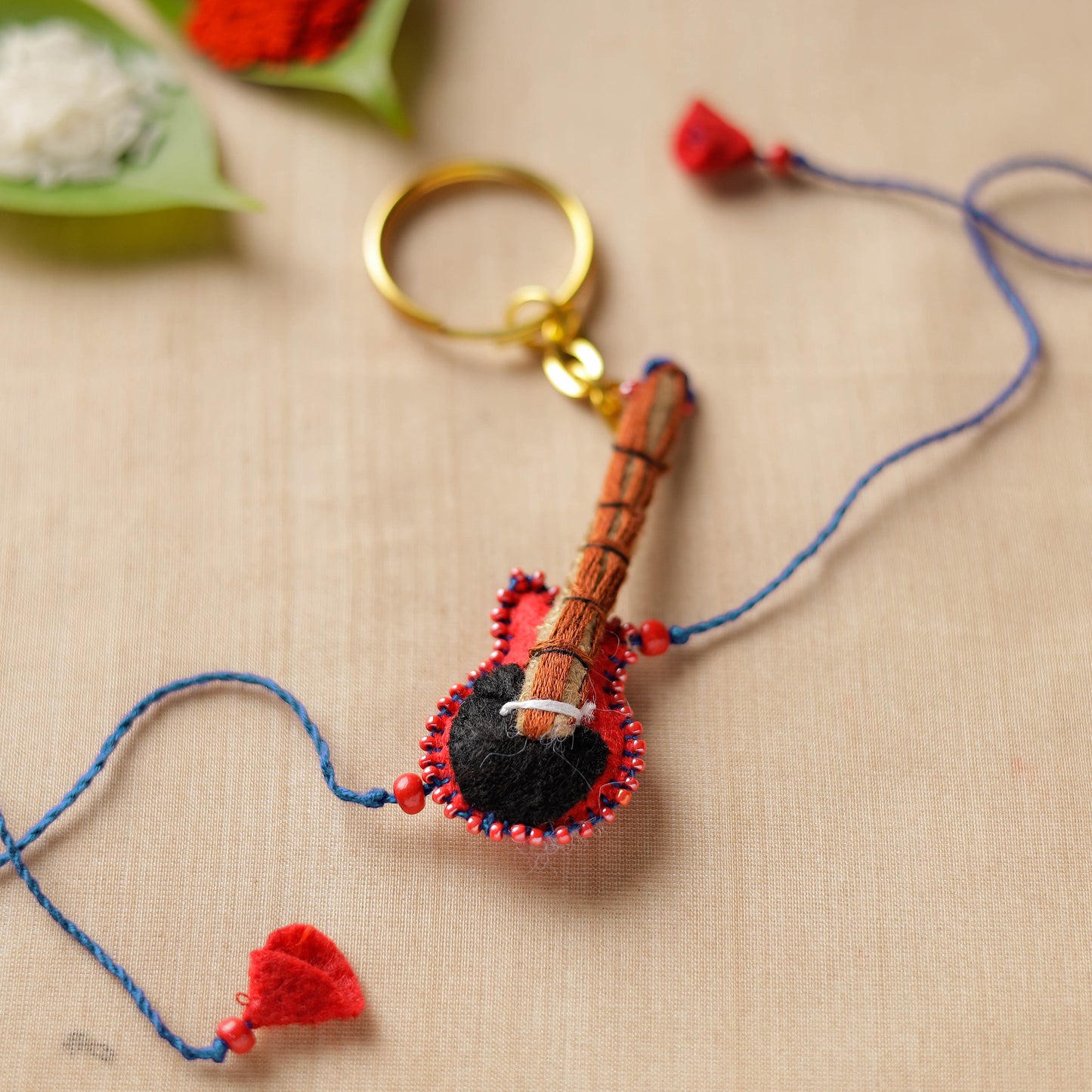 Guitar - Hand Embroidered Felt Rakhi for Kids 24