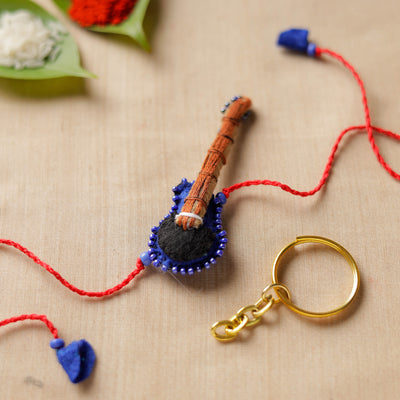 Hand Embroidered Felt Work Guitar Kids Rakhi