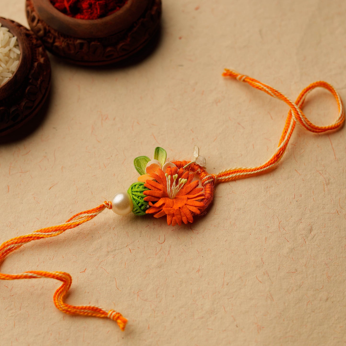 Handmade Paper Flower Rakhi