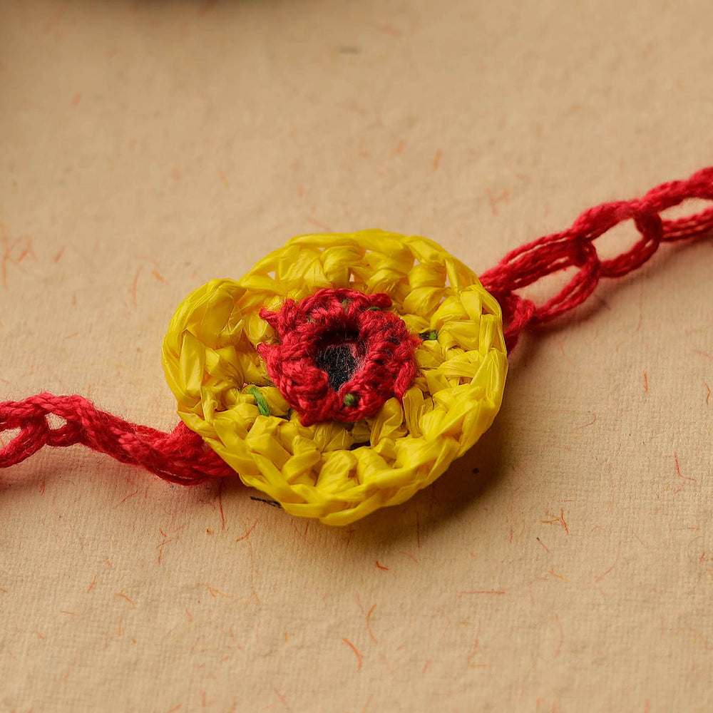 Handmade Upcycled Weave Mirror Work Rakhi 