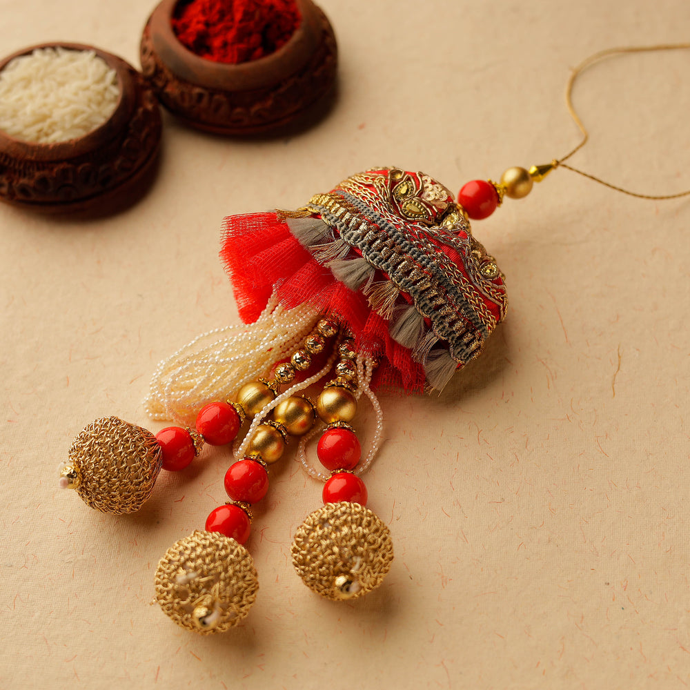 Handmade Beadwork Embroidered Lumba Rakhi