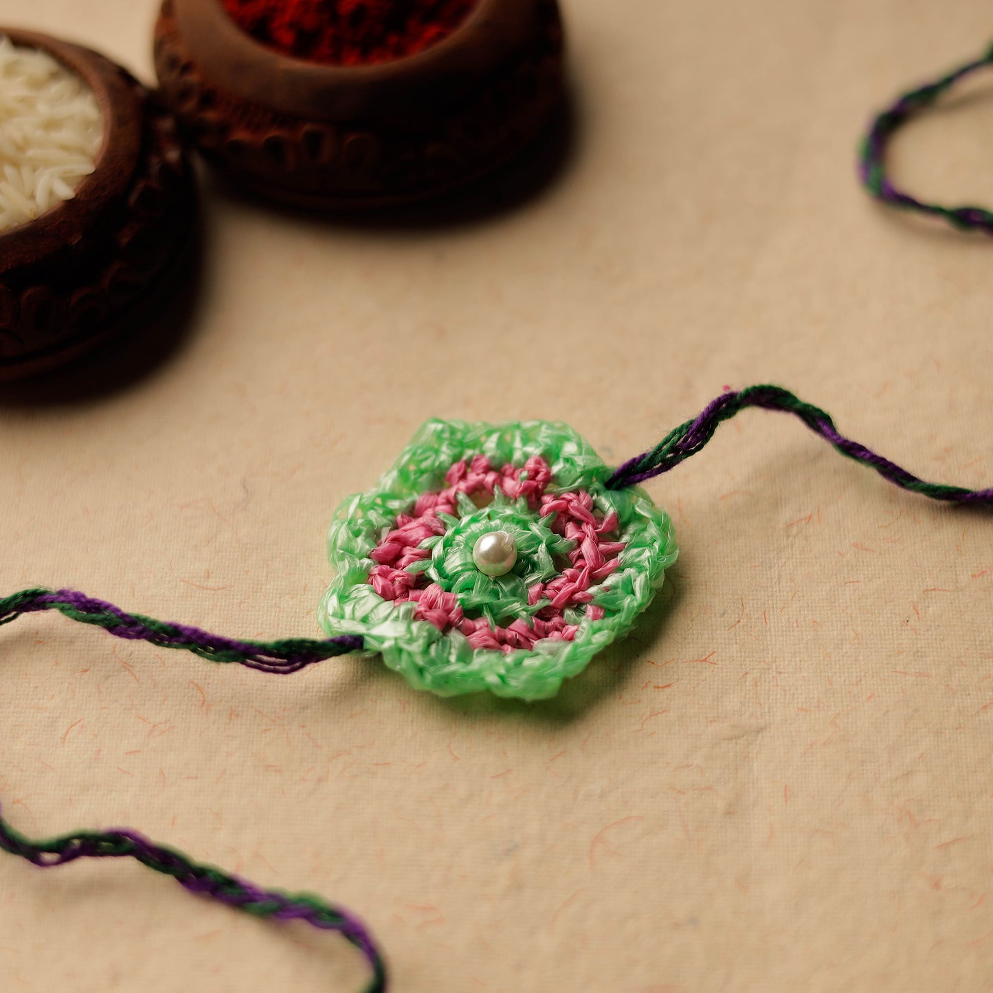 Handmade Upcycled Weave Rakhi by Khamir 05