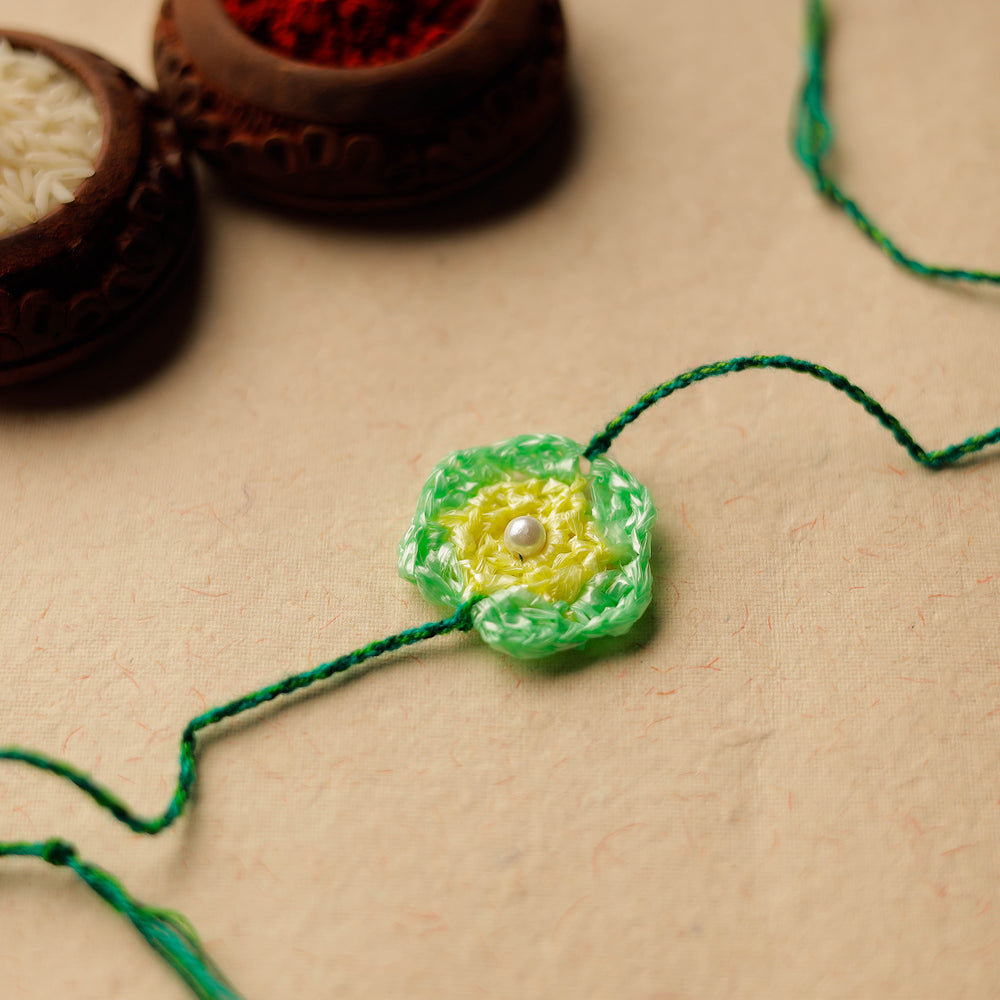 Handmade Upcycled Weave Rakhi by Khamir 09