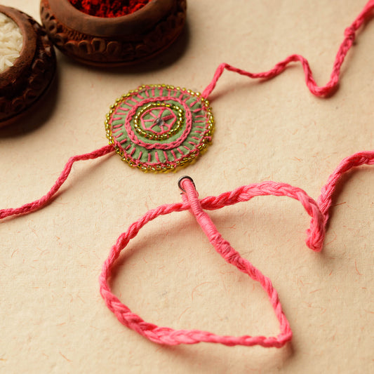 Beads & Thread Embroidered Reusable Rakhi by Neeli Titlee 67