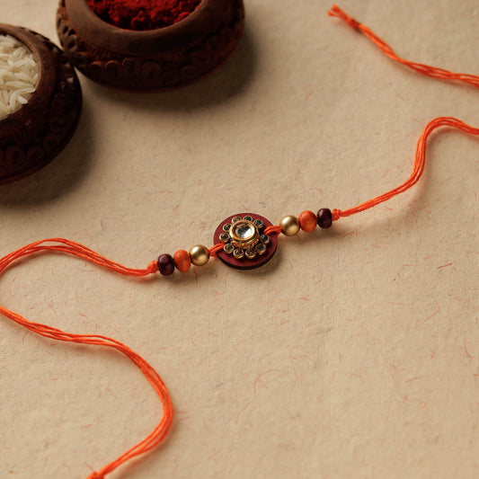 Handmade Kundan & Beadwork Rakhi 14