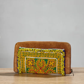 Multicolor Banjara Vintage Embroidery Beadwork Suede Leather Wallet