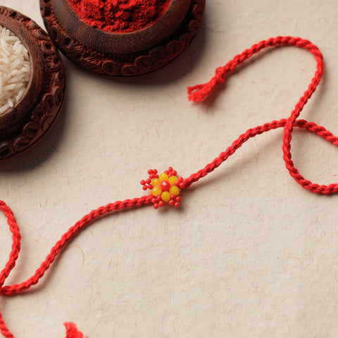 Flower - Handmade Beadwork Rakhi 01