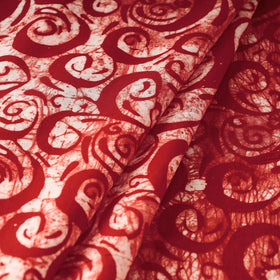  Cotton Red Hand Batik Print Fabric 