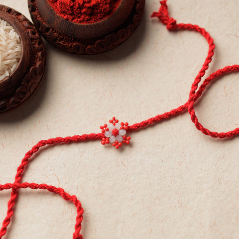 Flower - Handmade Beadwork Rakhi 02