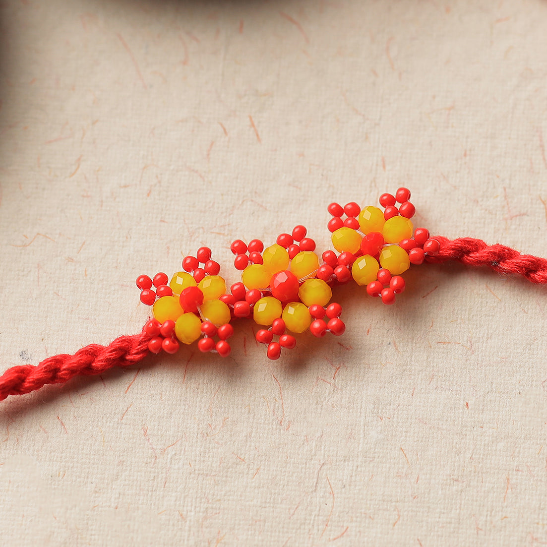 Flower - Handmade Beadwork Rakhi 06