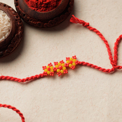 Flower - Handmade Beadwork Rakhi 06