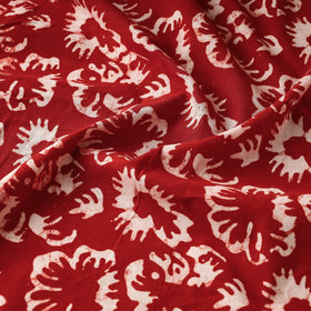 Cotton Red Hand Batik Print Fabric