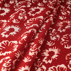 Cotton Red Hand Batik Print Fabric