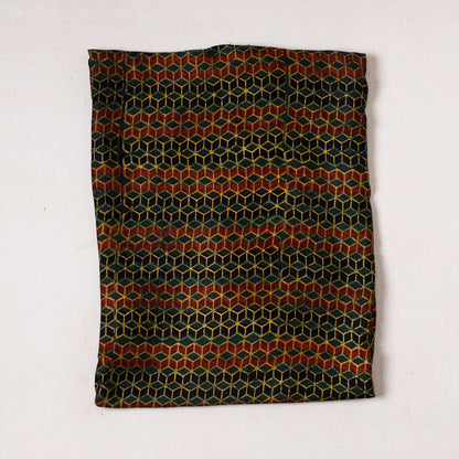 Multicolor - Bagh Block Printed Modal Silk Precut fabric - (0.9 meter)