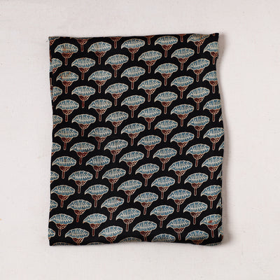 Black - Ajrakh Block Printed Modal Silk Precut fabric