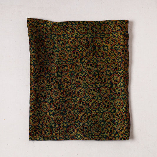 Green - Ajrakh Block Printed Modal Silk Precut fabric