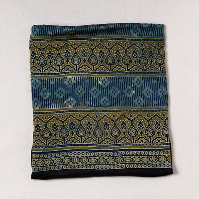 Multicolor - Ajrakh Block Printed Modal Silk Precut fabric - (0.7 meter)