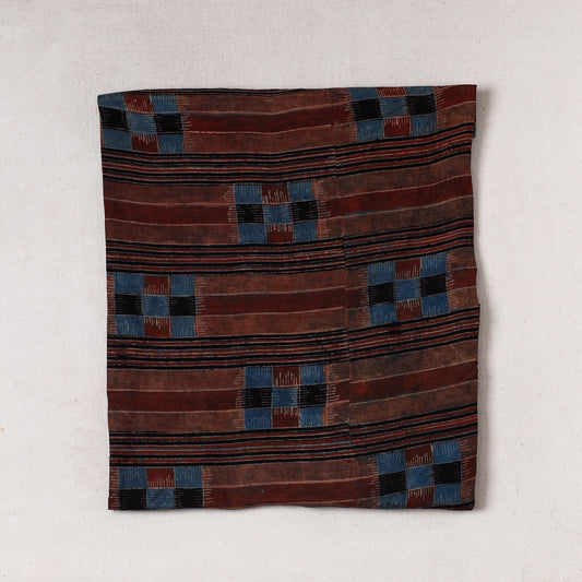 Maroon - Vanaspati Block Printed Modal Silk Precut fabric - (0.8 meter)