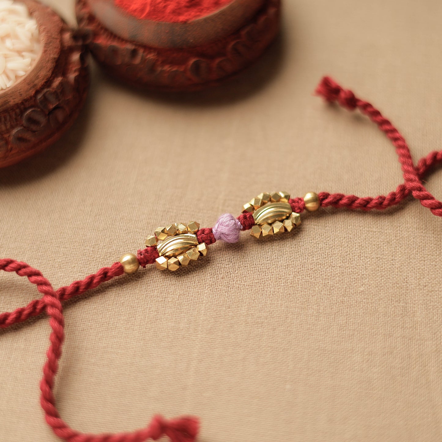 Tribal Dokra Craft Brass & Threadwork Rakhi 15