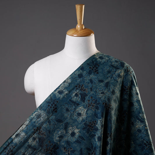 Blue - Bagru Ajrakh Dabu Block Printed Cotton Fabric