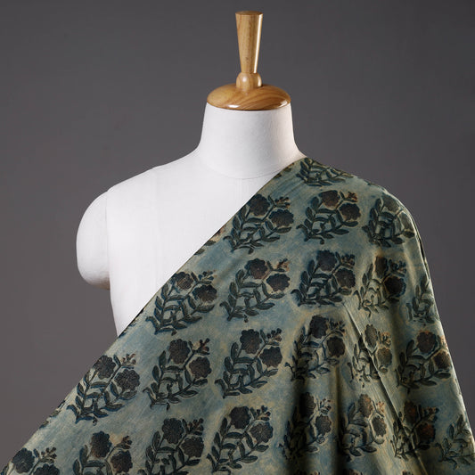 Green - Bagru Ajrakh Dabu Block Printed Cotton Fabric