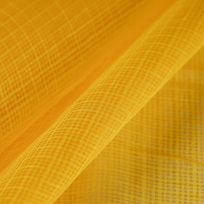 Yellow - Kota Doria Weaving Plain Cotton Fabric 14