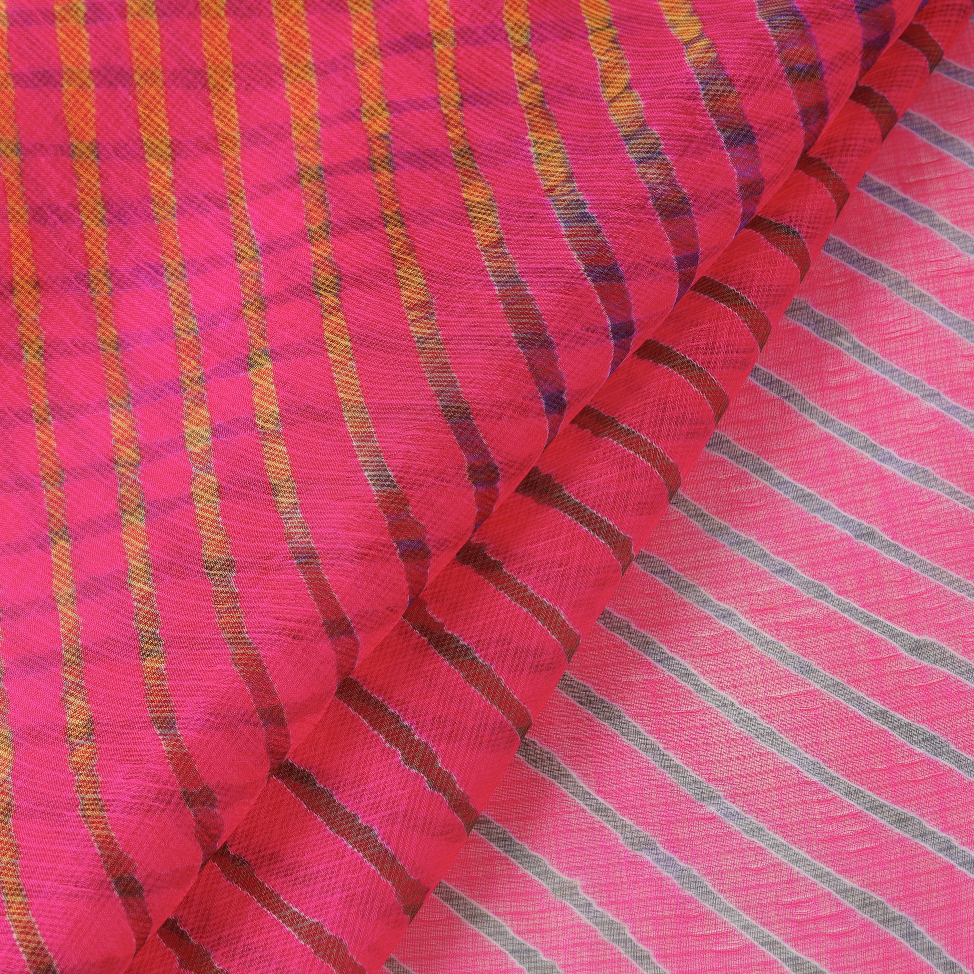 Leheriya Tie-Dye Kota Doria Silk Fabrics