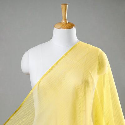 Yellow - Kota Doria Weaving Plain Cotton Fabric 14