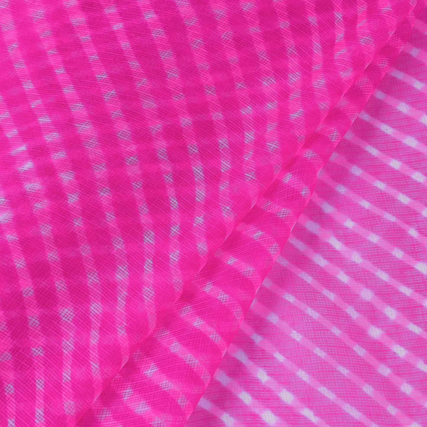 Leheriya Tie-Dye Mothra Kota Doria Silk Fabric