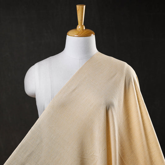 Beige - Baragaon Pre Washed Handloom Striped Cotton Fabric