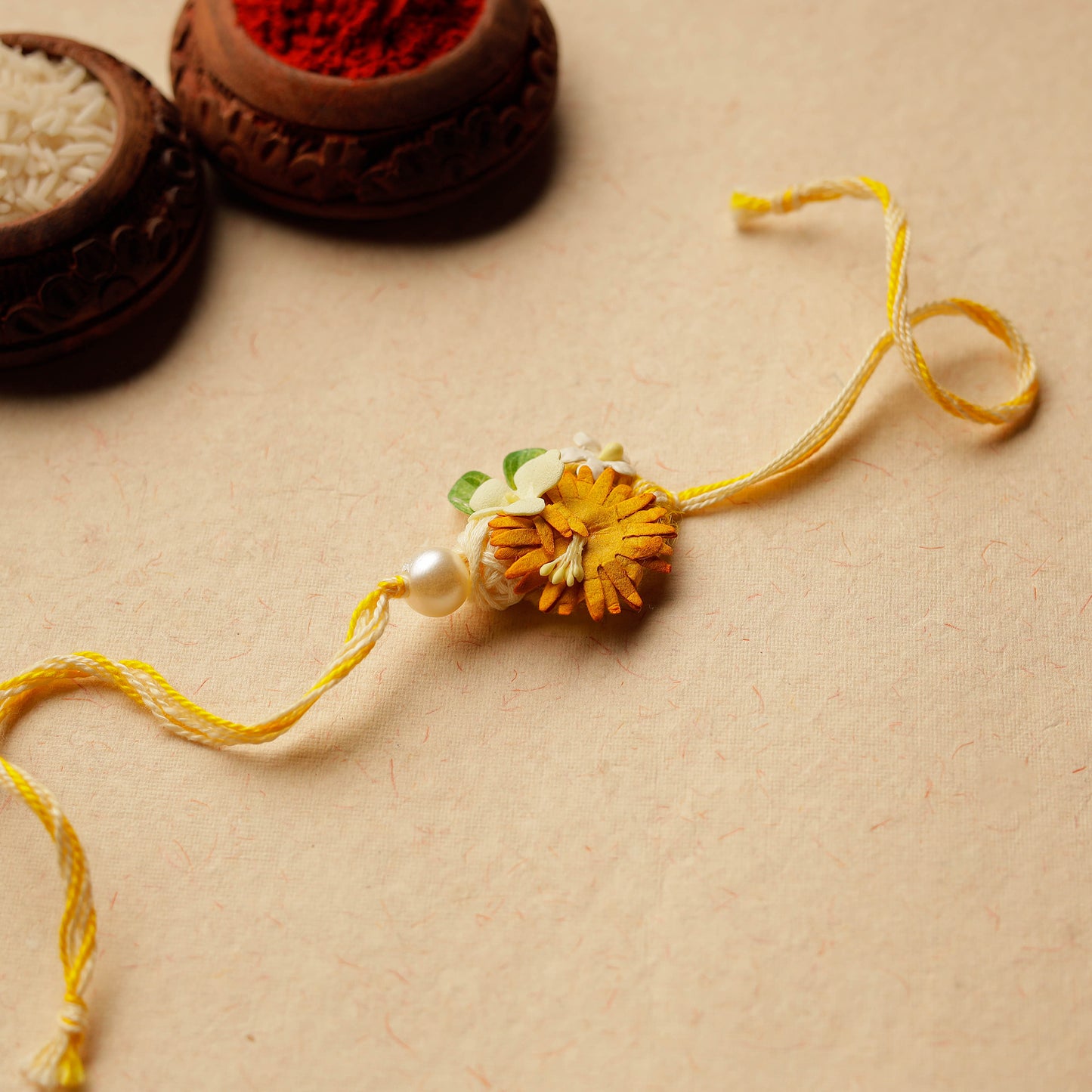 Handmade Paper Flower Rakhi 05