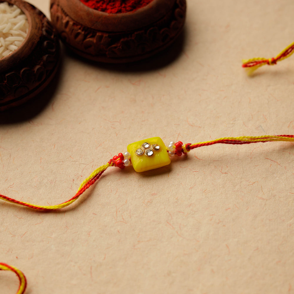 Square - Handmade Stone Work Rakhi 15