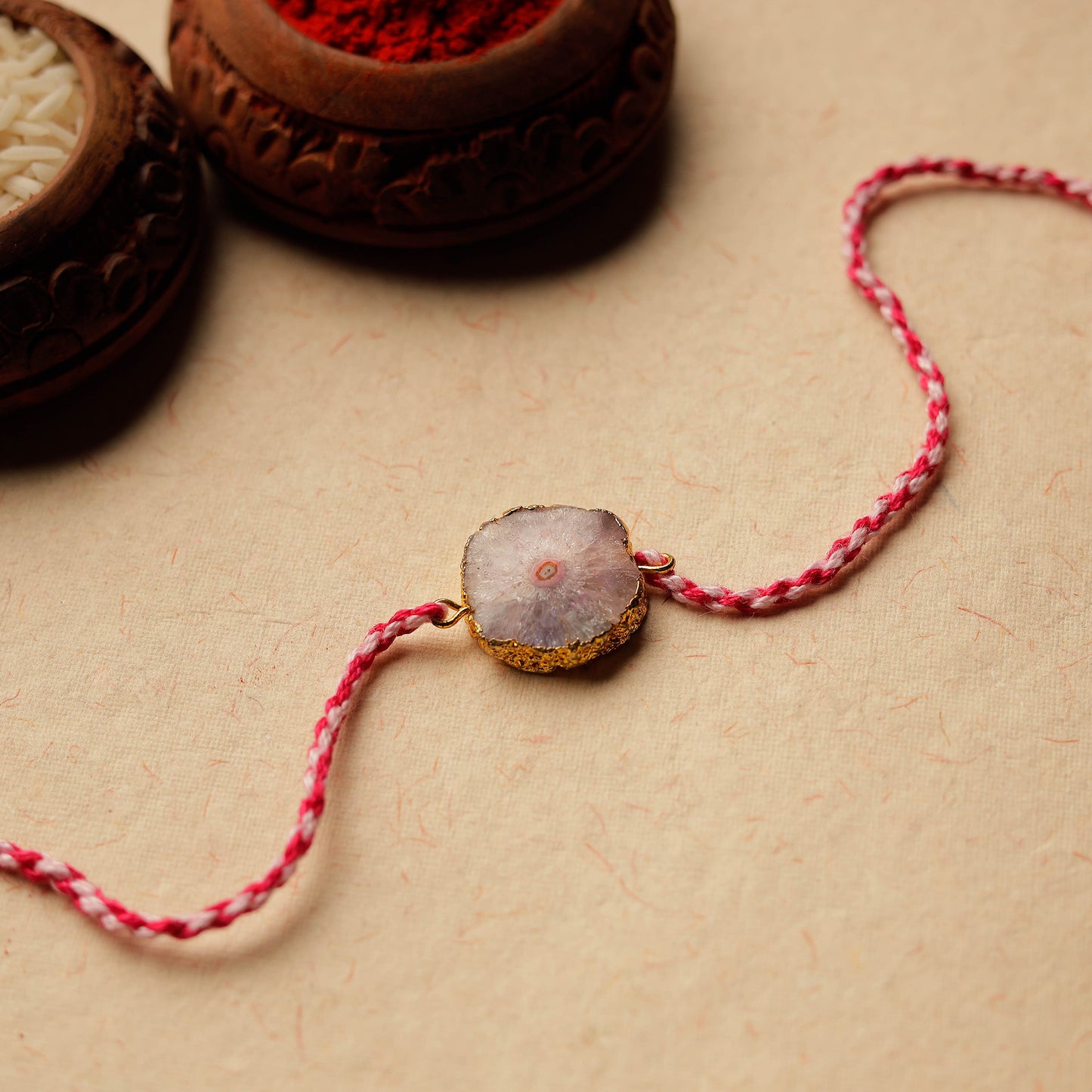 Handmade Natural Agate Stone Rakhi 19