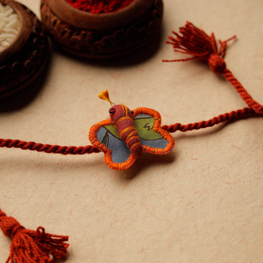 Butterfly - Upcycled Thread & Beadwork Kids Rakhi 25