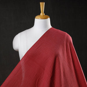Red - Baragaon Pre Washed Handloom Plain Cotton Fabric