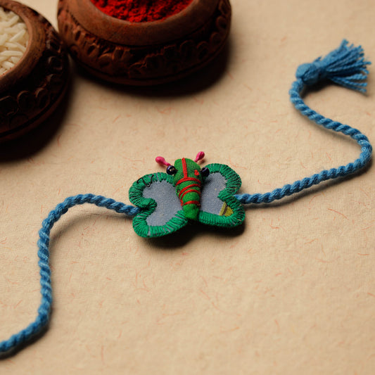 Butterfly - Upcycled Thread & Beadwork Kids Rakhi 30