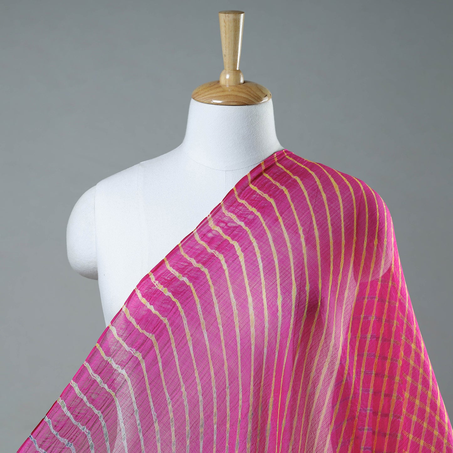Leheriya Tie-Dye Kota Doria Silk Fabrics