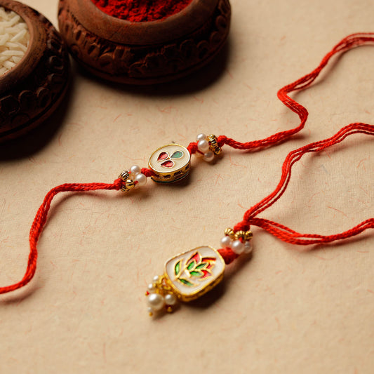 Handmade Beadwork Rakhi & Lumba Set 26